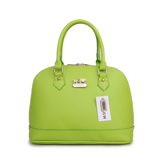 Coach City In Logo Medium Green Satchels BHY - Click Image to Close